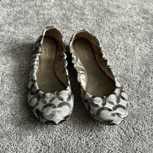 Grey Coach Pattern Flats